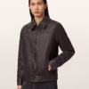 Alkan Zip Up Two Tone Leather Jacket