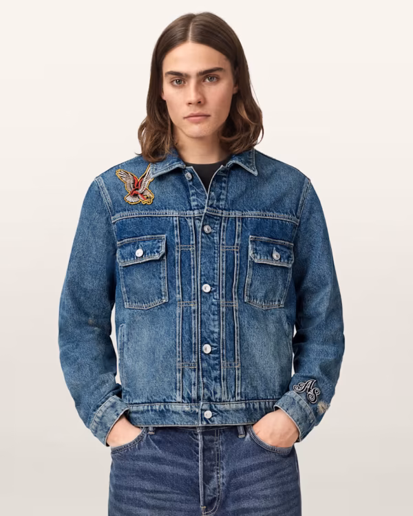 Exile Slim Fit Denim Patch Jacket