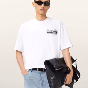 USM064PE-7266 (1) Williams X AllSaints Burnout Crew Neck T-Shirt