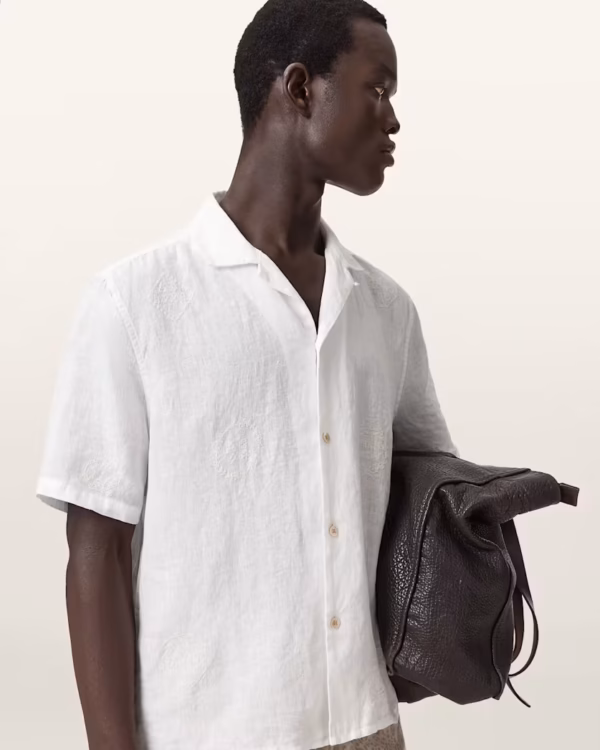 Sepal Short Sleeve Boxy Linen Shirt